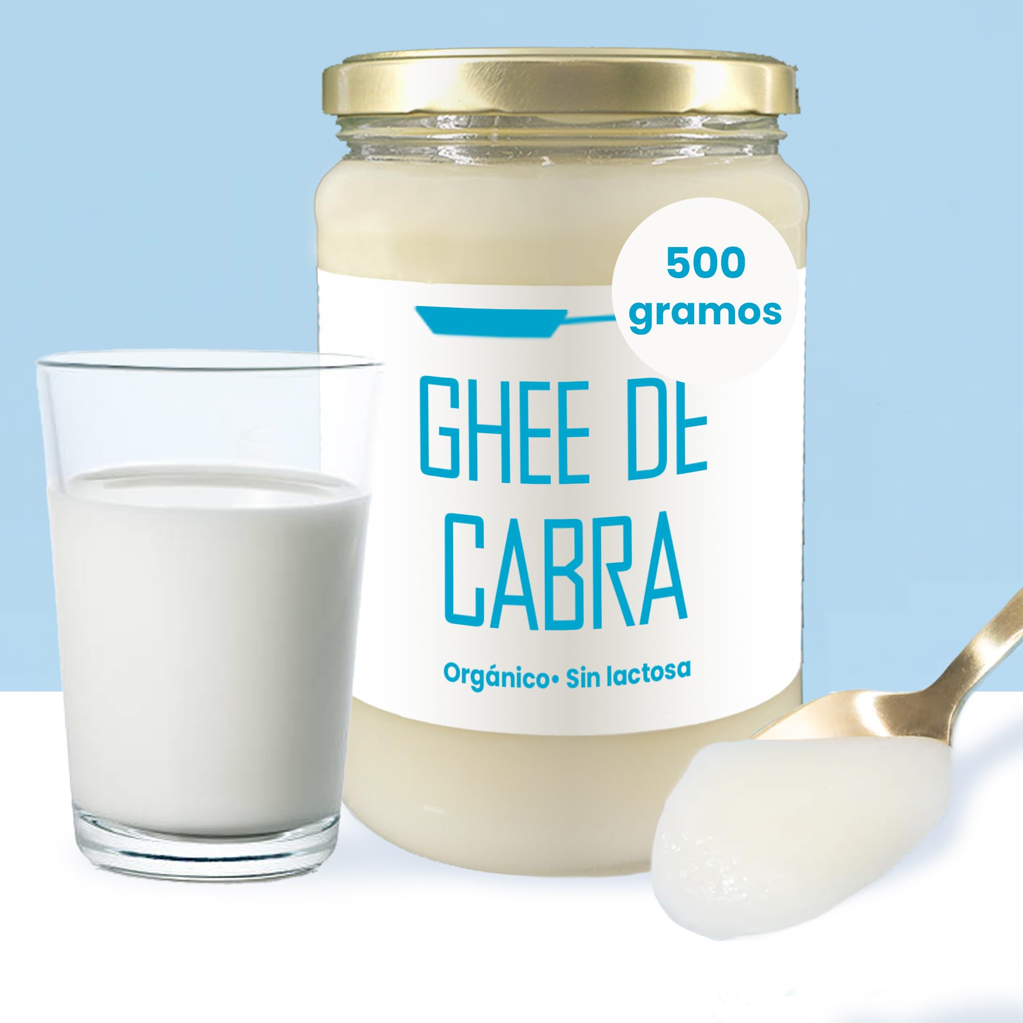 Ghee Easy Bio Ghee de Cabra 500g - Mantequilla de Cabra Clarificada Pura - 100% Orgánica - Ideal para Paleo y Keto - Libre de Gluten y Lactosa - Ayurveda