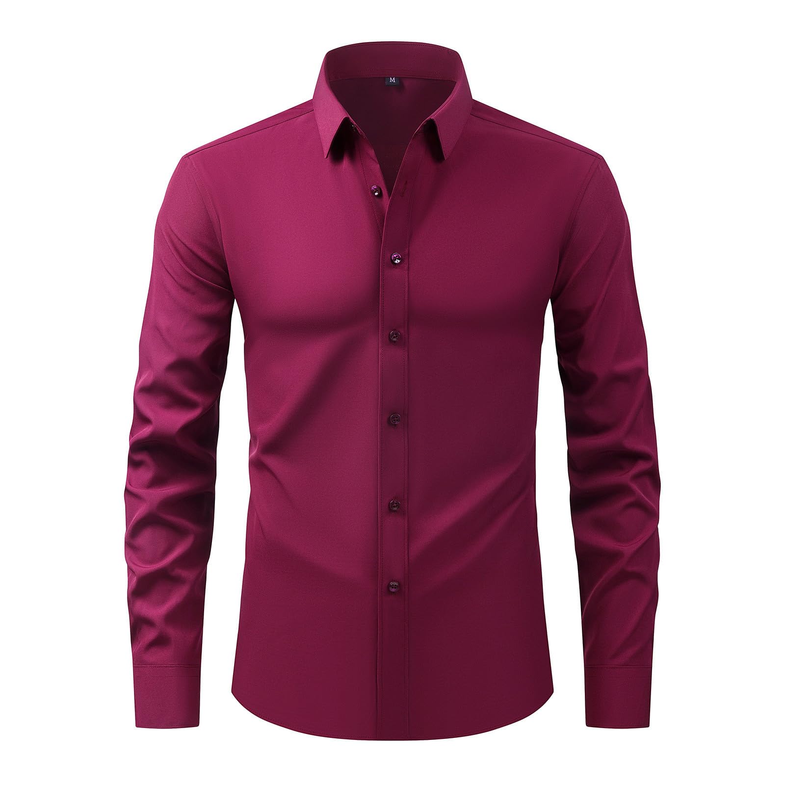 Uillui Dress Shirts for Men Wrinkle Free Business Casual Long Sleeve Button up Shirt Regular Fit Stretch Formal