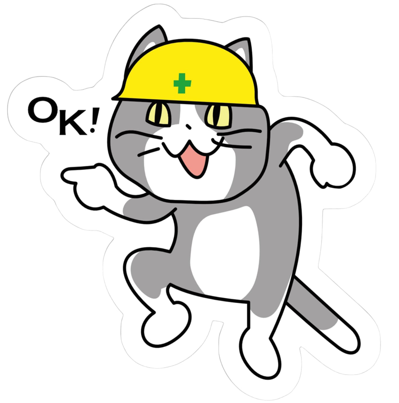 ★現場猫ページ★ Amazon.co.jp: 現場猫ステッカー, 耐水・耐候 (OK!現場猫, 5cm) : 家電