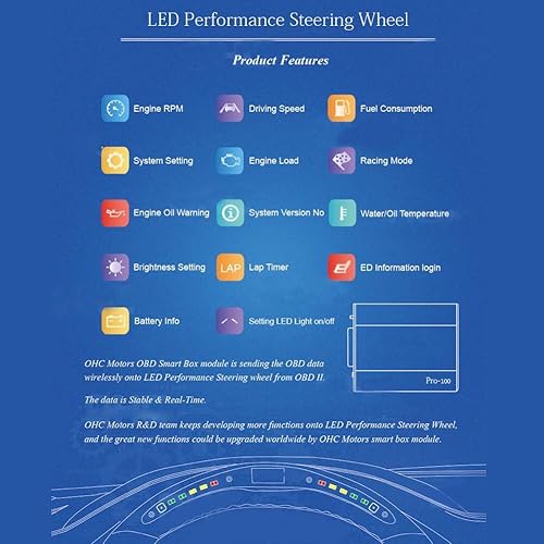 Miniatura 6 de Qiilu Volante de fibra de carbono, pantalla de luces LED de cambio para Ford Mustang V6 EcoBoost GT Shelby 2015-2017
