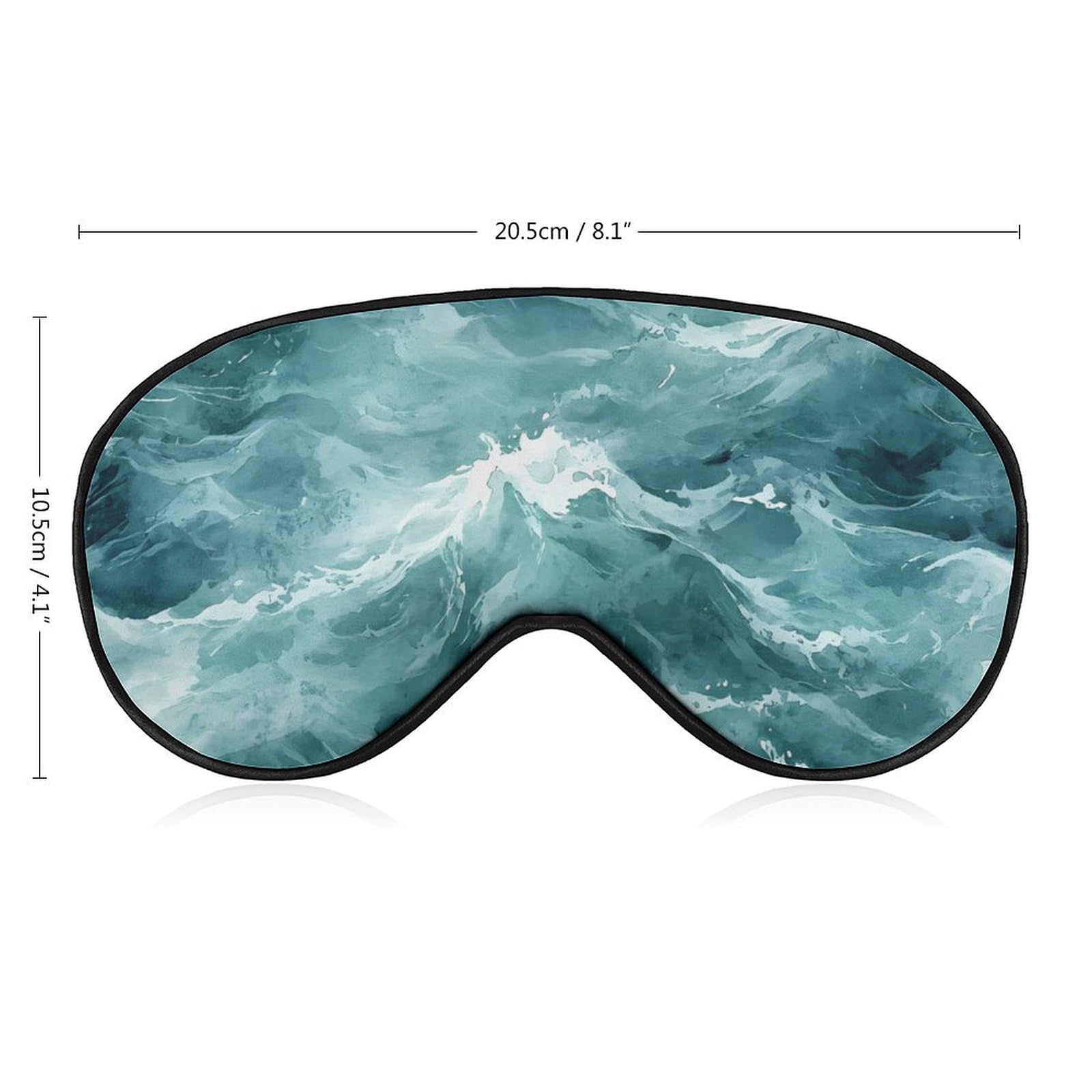 Blue Green Waves Marble Camouflage Sleep Mask Eye Shade Cover Adjustable Strap for Travel Lunch Break Women Men