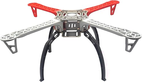 Compartir Goo F450 4-Axis Multi Rotor Airframe 17.717 in Drone Frame Airframe FrameWheel con aterrizaje Skid Gear para RC Quadcopter Kits de marco