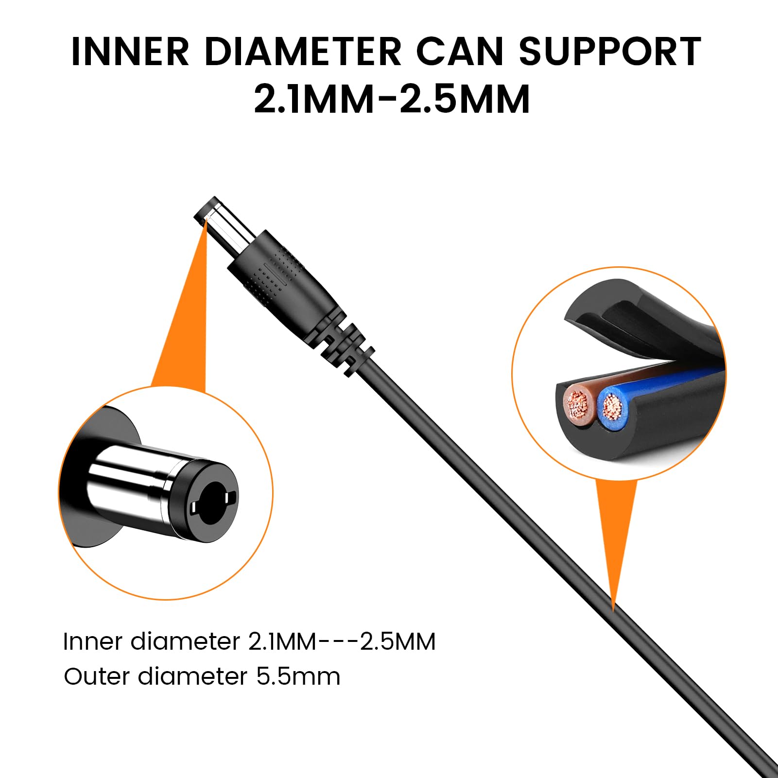 Cable de carga portátil para estación de energía R60/R100, entrada de 100 V-240 V CA y salida de 15 V CC 2 A, fuente de alimentación de conmutación universal con enchufe CC de 5,5 mm x 2,5 mm