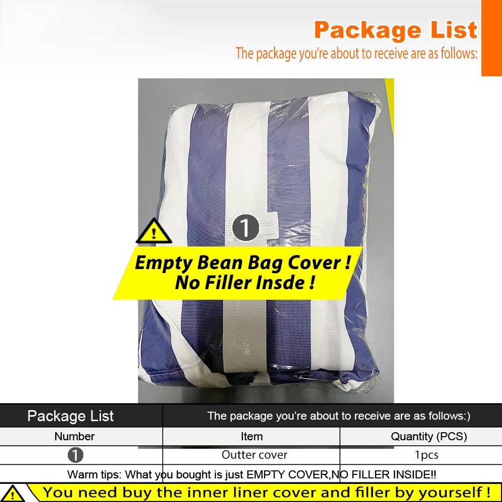 Sitzsäcke Schwimmender Sitzsack For Pool Ohne Füllung – Schwimmender Sitzsack For Pool – Bequemer Großer Sitzsack For Drinnen Und Draußen – Gestreifter Sitzsack For Den Strand Im Freien, Sitzsack, Sch