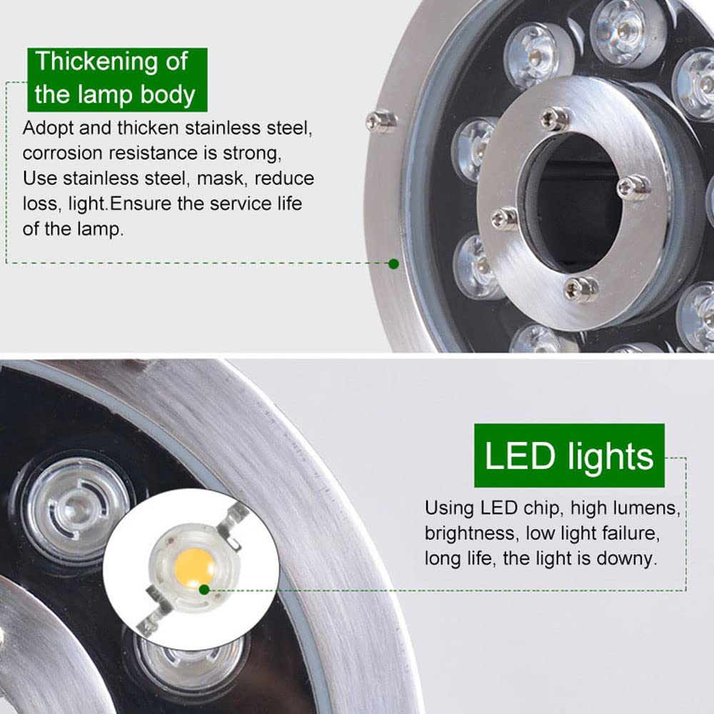 AWSAD Luce Della Fontana A LED IP68 Impermeabile Luci Del Paesaggio Dello Stagno Luci Per Immersioni Subacquee, Laghetto, Piscina (Color : Blue Light, Size : 9W