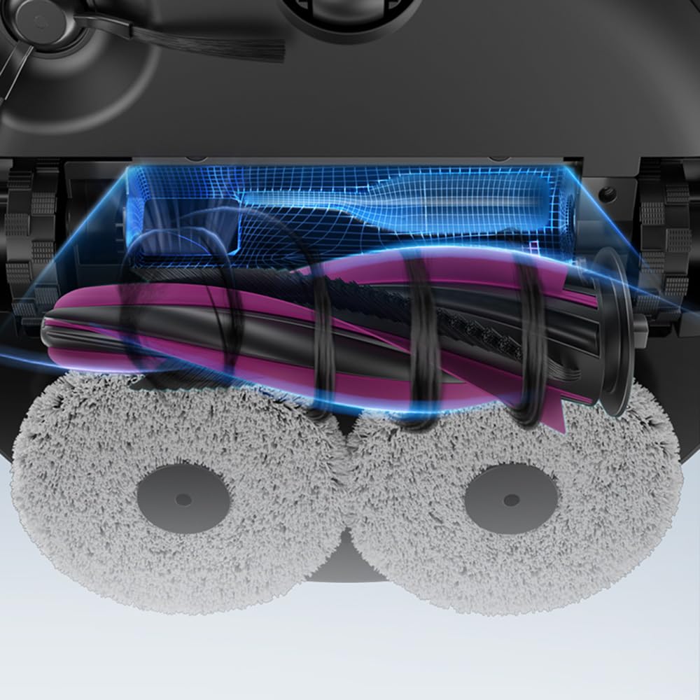 EZICLEAN Podłączony robot odkurzający LIDAR z podstawą spustową PureFlow Max