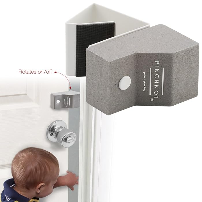PinchNot Protezioni Antiscivolo Per Porte – 2 Pezzi, Schiuma Paraurti, Installazione Senza Attrezzi - 4