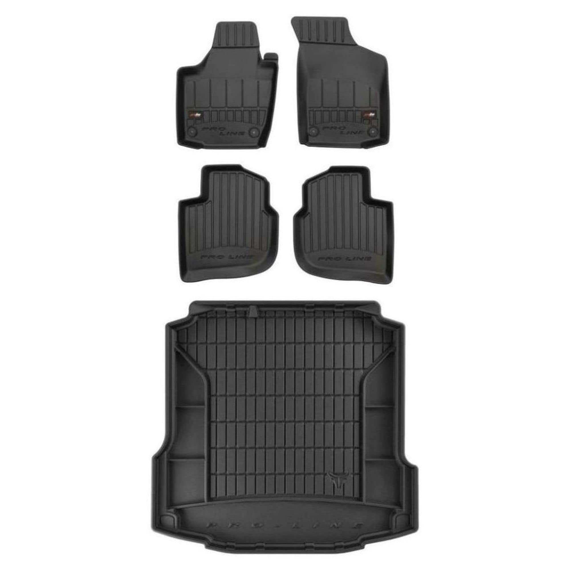 SMK Set de Alfombrillas de Goma y Alfombrillas de Maletero para Seat Toledo IV 2012-2018 Mejora la Comodidad de Tus Viajes con la Alfombrilla Antideslizante para Coche 3D- Alfombrillas para Todo Tipo