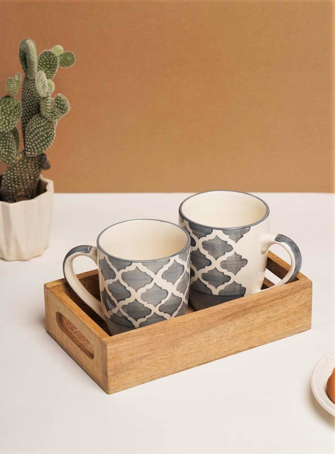 Mango Wood Tray - Serving Tray for Tea & Coffee -6 Mango Wood Tray - Serving Tray for Tea & Coffee -6