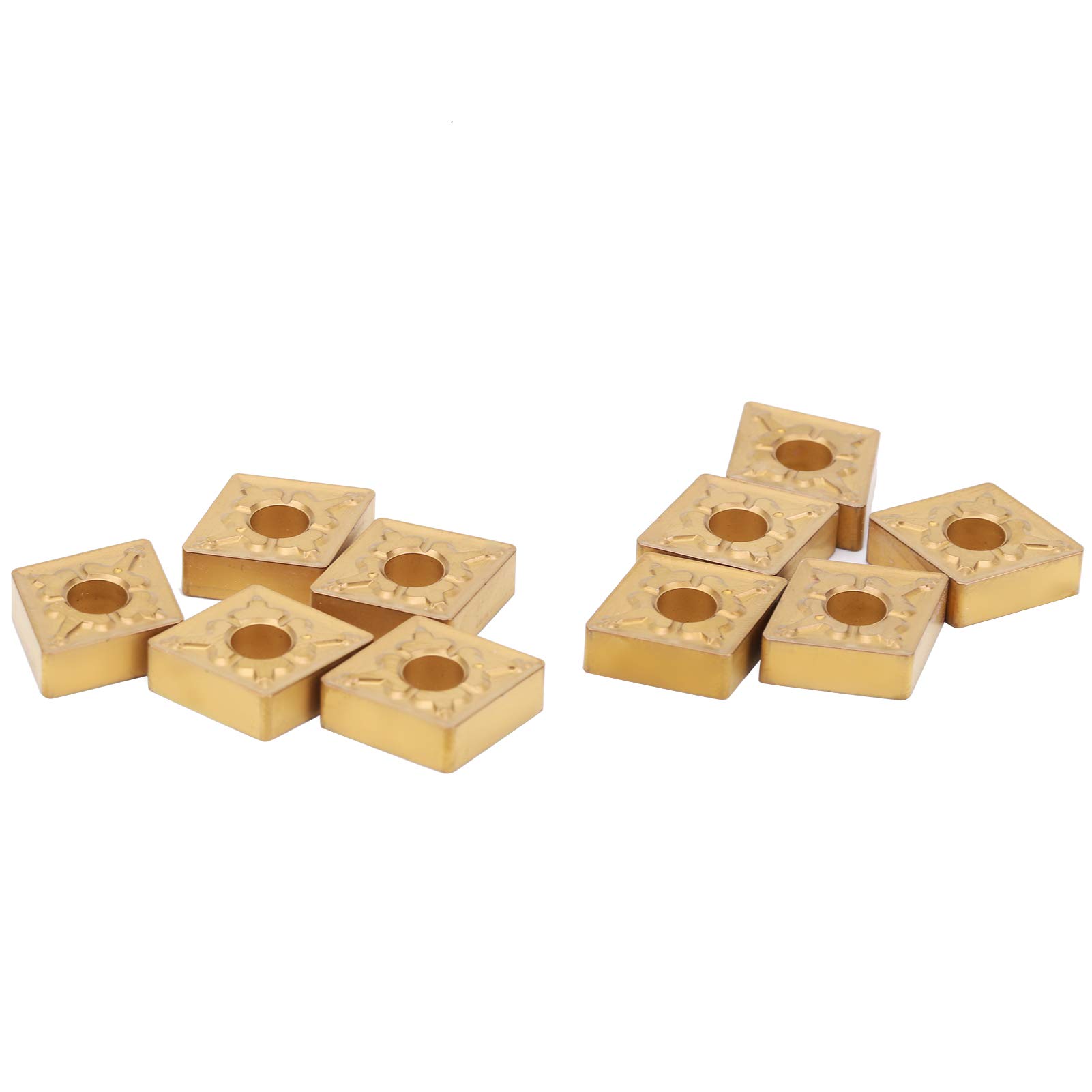 Fafeicy 10 Pièces Plaquette de tournage de tour CNC, lame en carbure monobloc indexable, pour traitement de l'acier et des matériaux en alliage résistant à chaleur, CNMG120408-TM LF9018