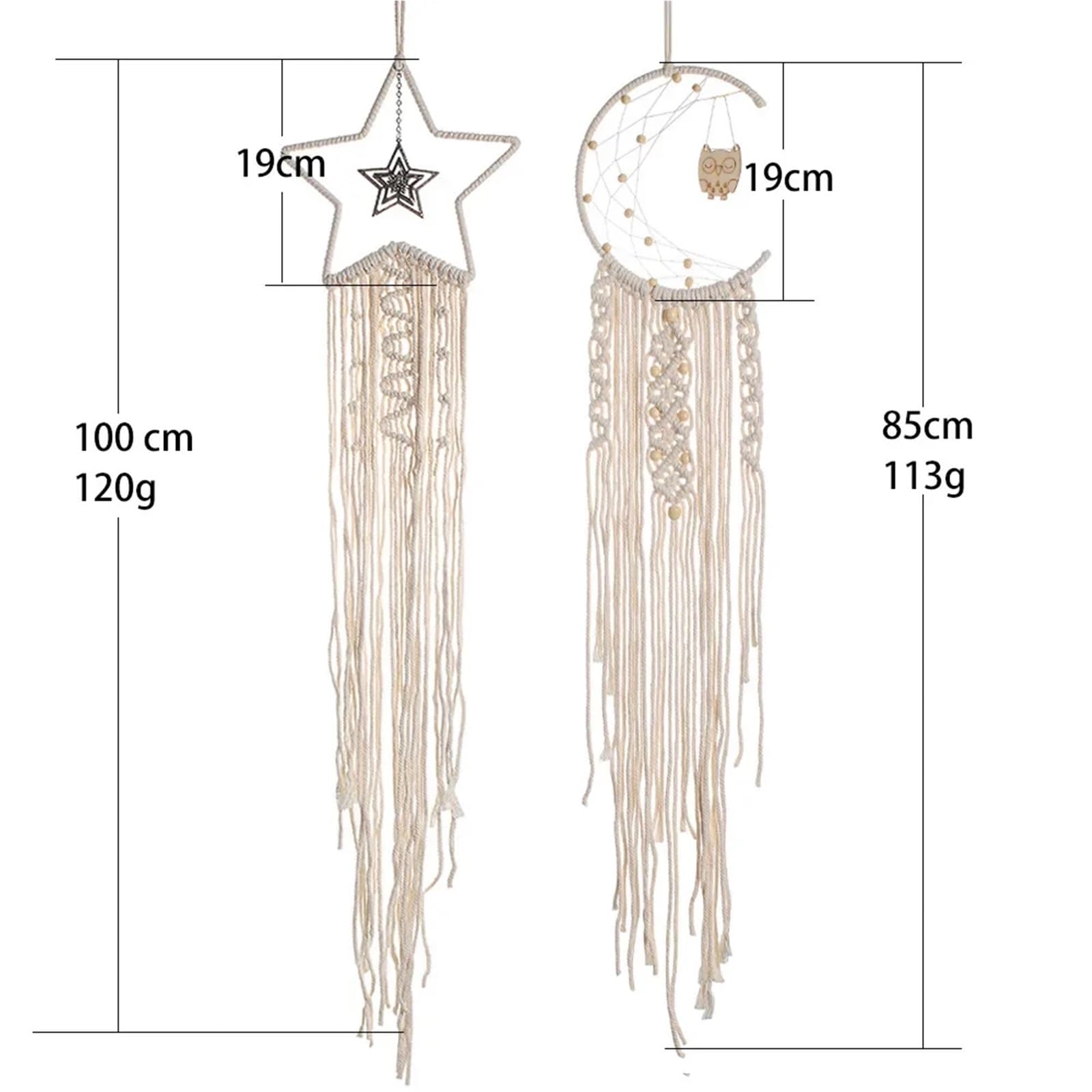 Acchiappasogni 1/2 pezzi ornamenti appesi acchiappasogni for la decorazione della parete compleanno matrimonio decorazioni for casa(Beige 2PCS)