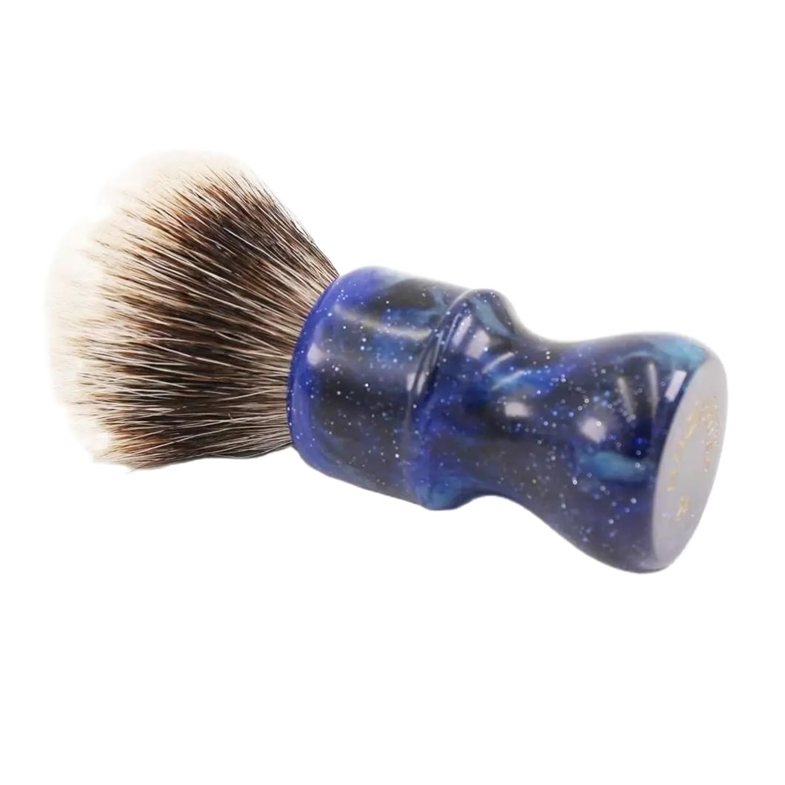 Pennelli da barba uomo con manico in pelo di tasso a due bande, 24 mm, colore Mysterious Space