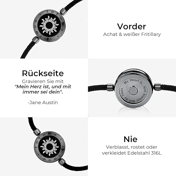 TOTWOO Single Distance Couple Bracelet - Vibration, Lights and Touch via Bluetooth, Romantic Gift for Him and Her