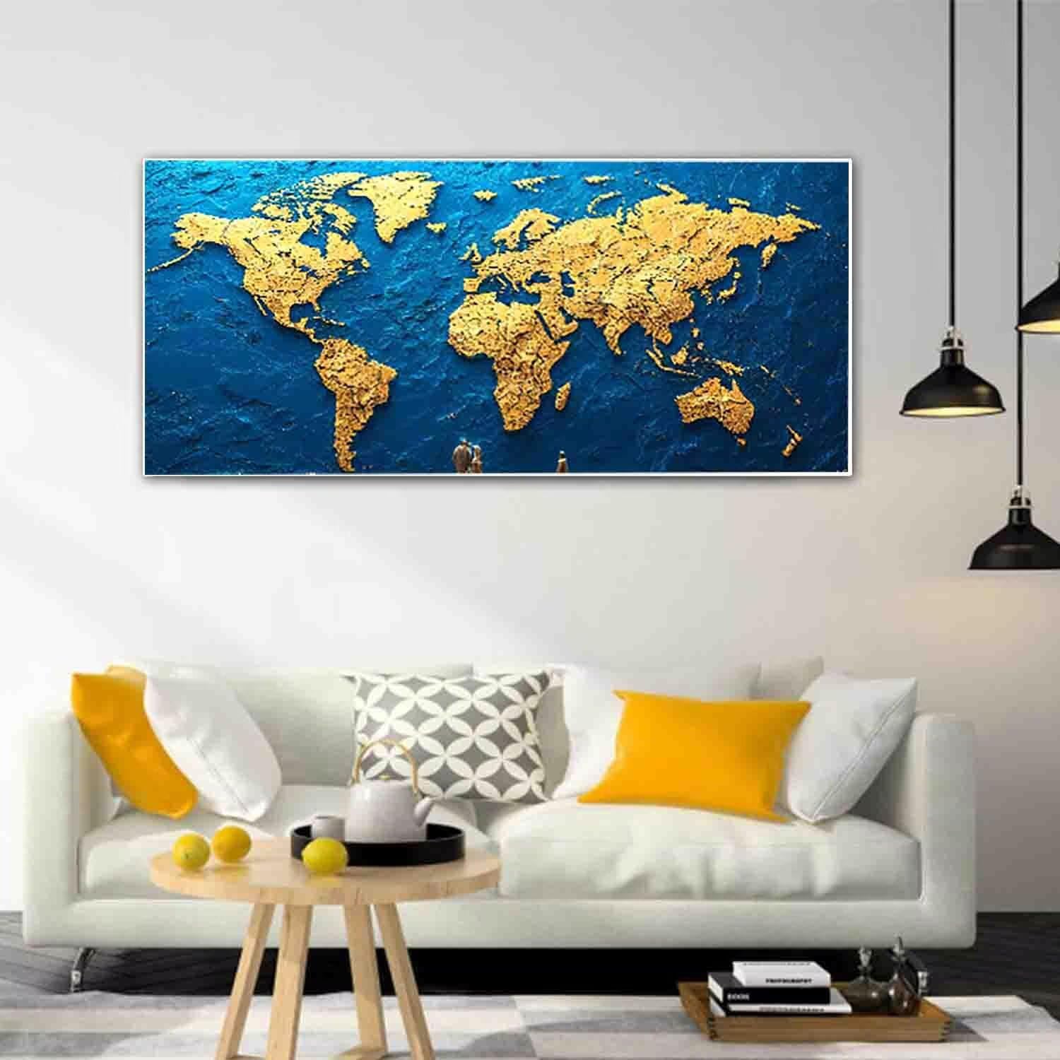 Malowanie po numerach dla dorosłych, mapa świata do malowania po numerach, dla dzieci, DIY, malowanie akrylowe po numerach, z pigmentem, hobby dla dorosłych, dekoracja domu, 60 x 120 cm, j847