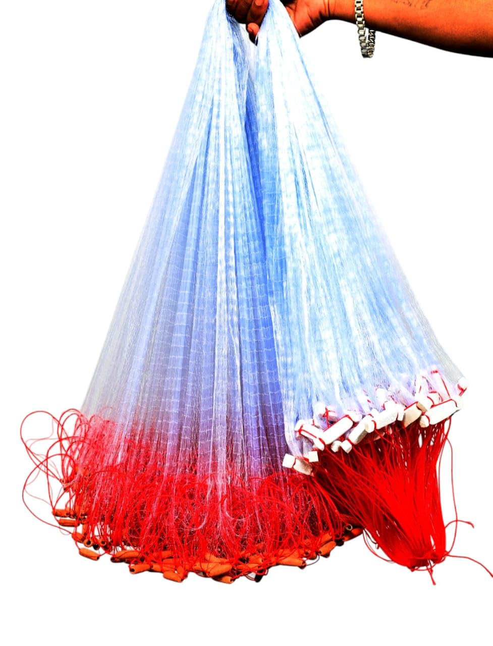 PURKAIT Fishnet 1 Finger 25mm GILLNET MUD Sinker, Height 4F, UP Lenght 50F, Down Lenght 100F Fishing Net