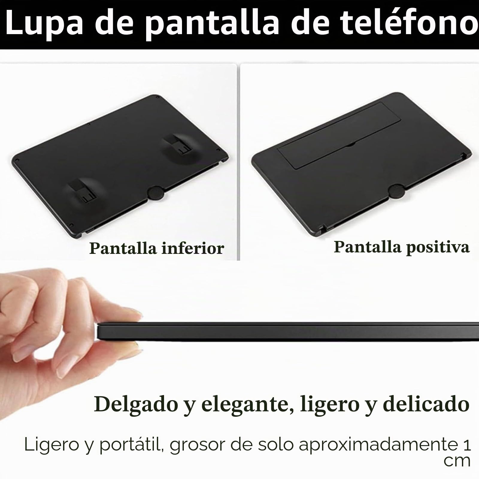 Lupa de Pantalla de teléfono 14-20 Pulgadas, Amplificador Pantalla movil 3D, HD Lupa para movil Plegable para Ver películas y Video para Todos Smartphone（Negro (20 Zoll)