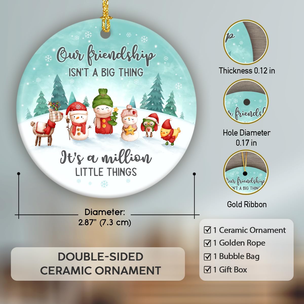 Friends Christmas Ornaments 2025, Friendship Ornaments for Friends, Bestie Gifts for Women, Sister, Ceramic Ornament for Christmas Decoration, BFF Ornaments for Home Decor - Image 2