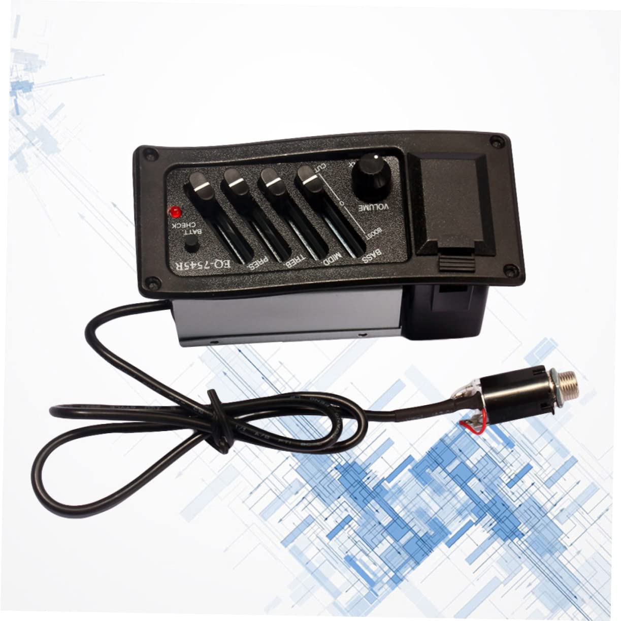 ibasenice 2pezzi Pickup Per Chitarra Acustica Eq Con Equalizzatore Bande e Controllo Volume Facile Da Installare Accessorio Per Amplificare Suono Della Folk Guitarra Inclusa Connessione Con