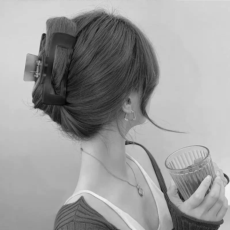 Miniatura 3 de Pinzas cuadradas para el cabello para mujer. Pinzas de garra grandes antideslizantes mate para cabello grueso, pinzas medianas para cabello fino,