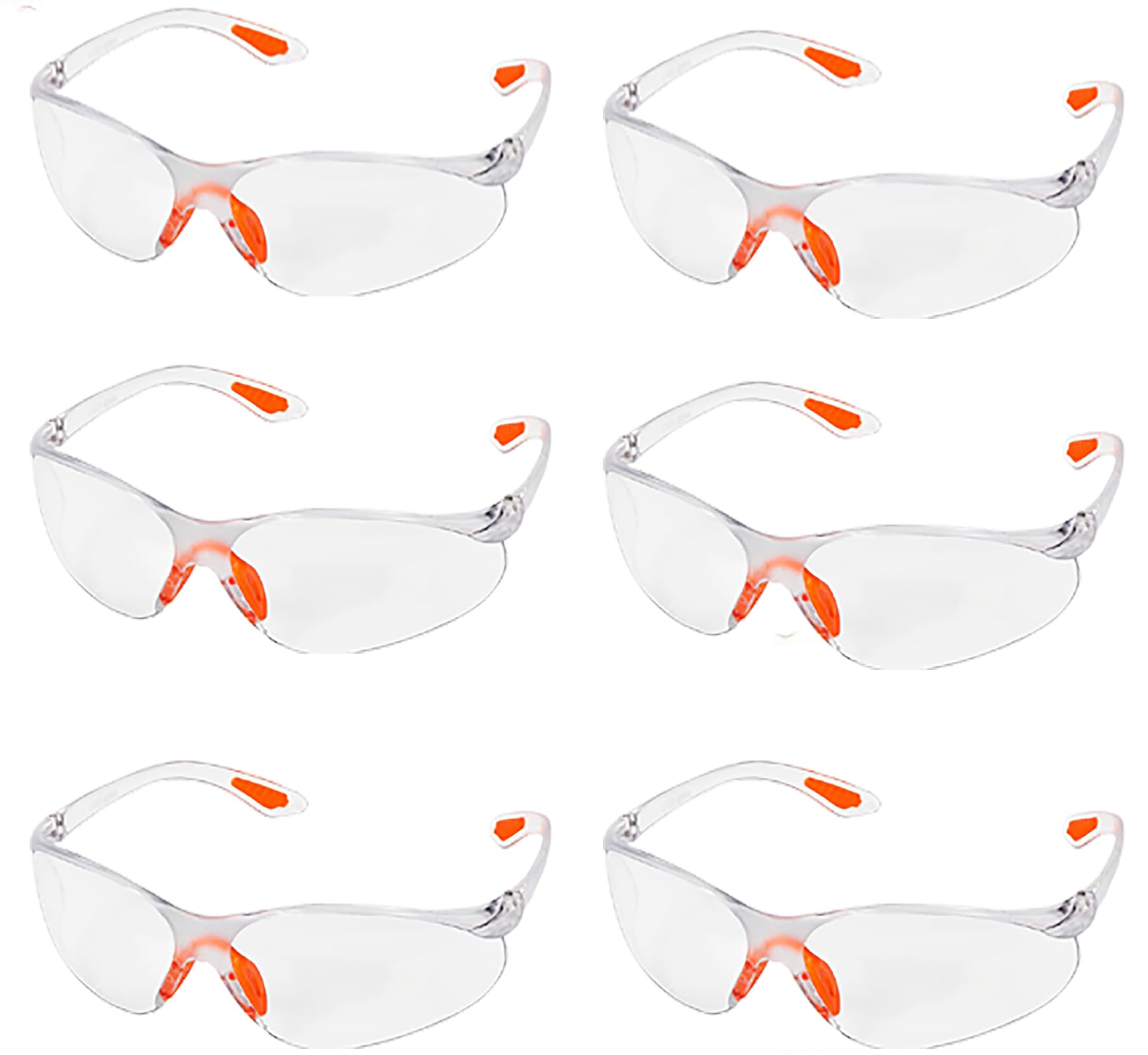 SunAurora 6 PCS Gafas Protectoras Transparentes Antivaho/Antipolvo/Antiarañazos Gafas Proteccion con Plaquetas Nasales para Niños Nerf Gun Battles,Laboratorio,Sitio de Construcción