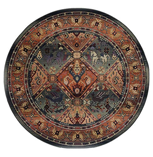 Klassischer Orientteppich mit Vintage-Effekt | sehr robust und strapazierfähig | 120 cm rund;...