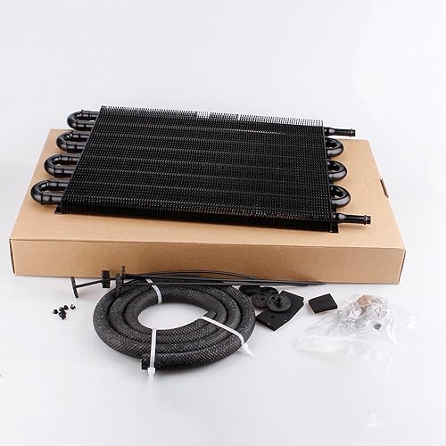 Miniatura 8 de Enfriador de aceite de transmisión de 8 filas, control remoto universal de aluminio de 8 pasos, kit de enfriador de aceite de motor de 516 pulgadas,