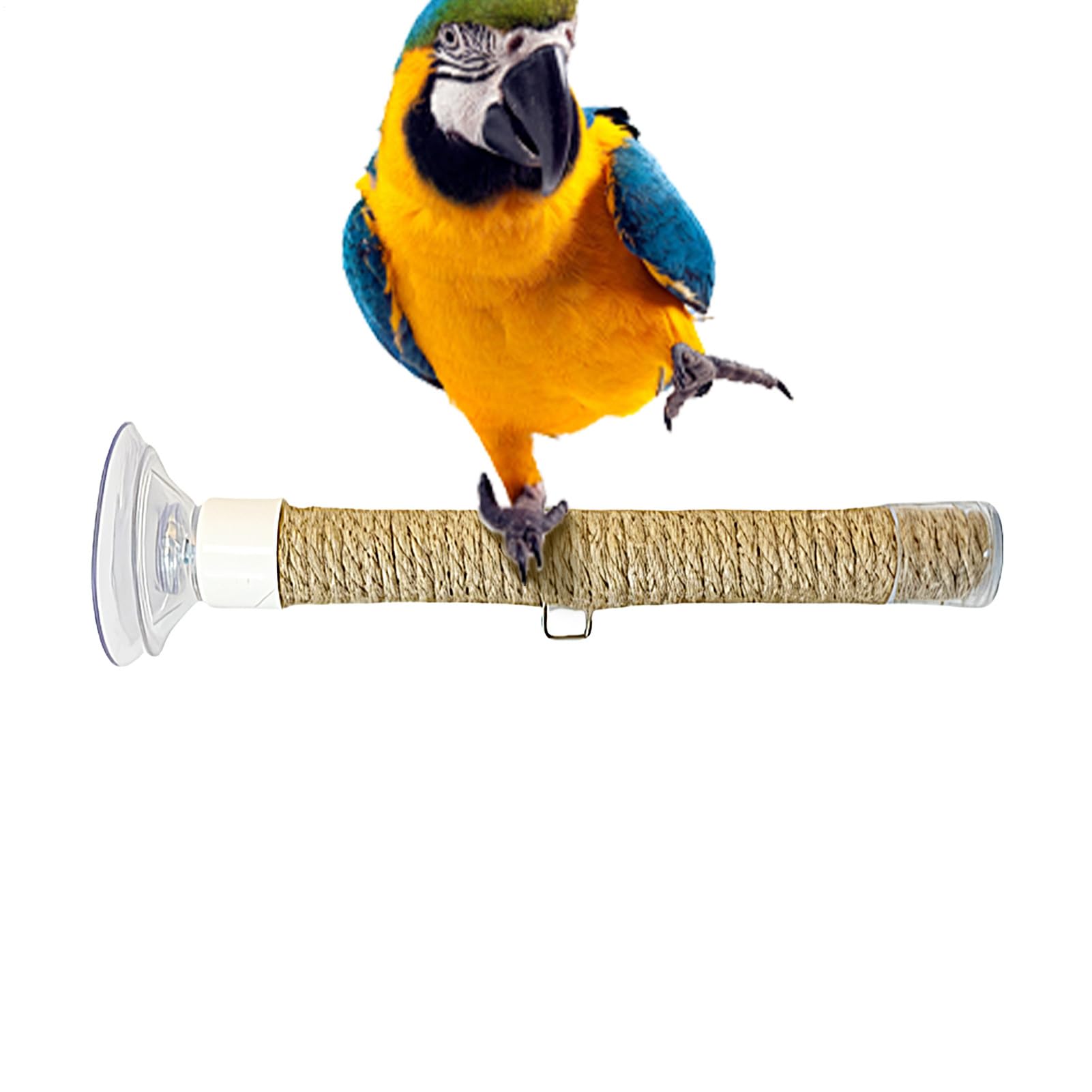 Bird Shower Perch | Large Rope Station | Window and Bath Perch Toy for Cockatiel African Grey Parrot