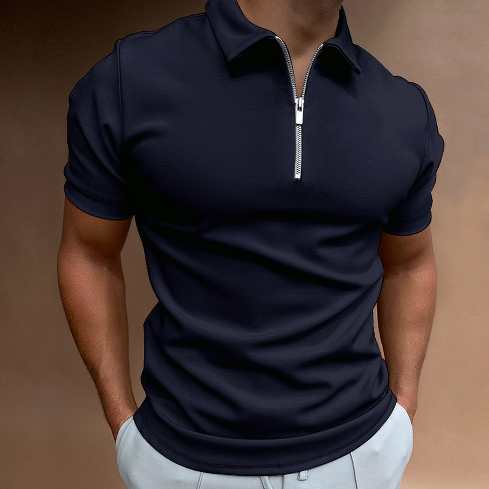 NOGRAX Polo Camicia con Cerniera A Manica Corta A Manica Corta