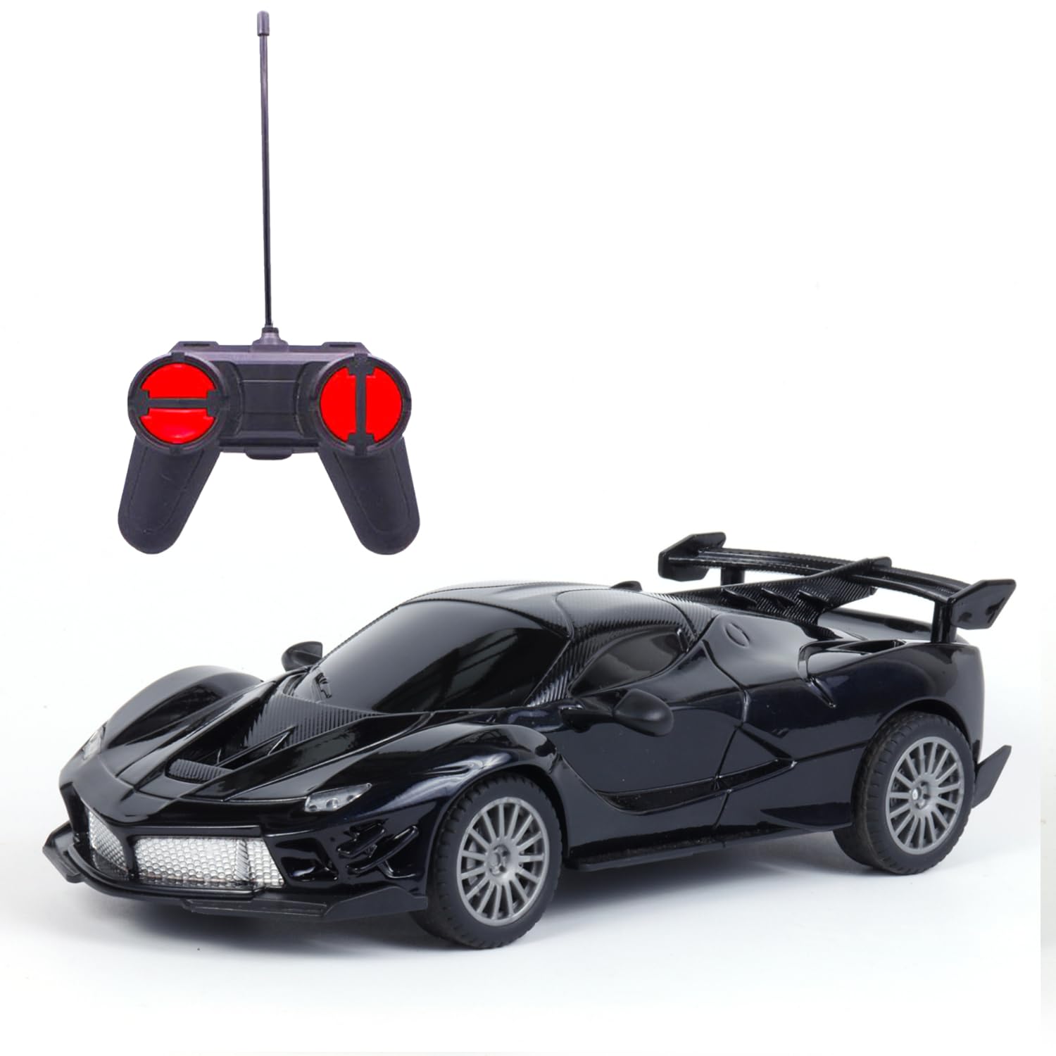 Amazon Brand - Jam & Honey Remote Control Car for Kids | High-Speed RC Car with Rechargeable Lithium Battery | Type-C Charging | LED Headlights | Black