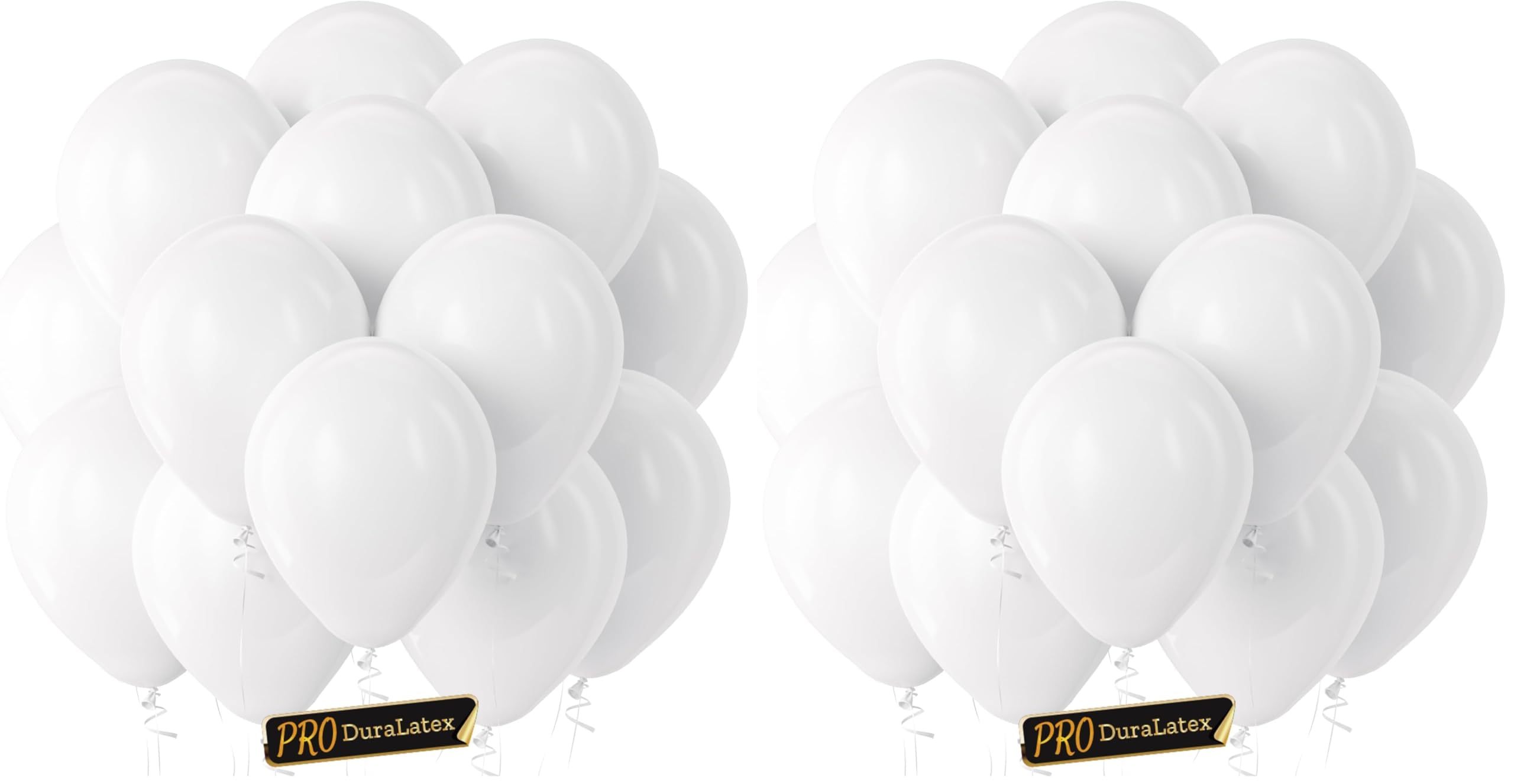 Bezente Pro Duralatex White Extra-Thick Balloons 200 Pack 12 inch