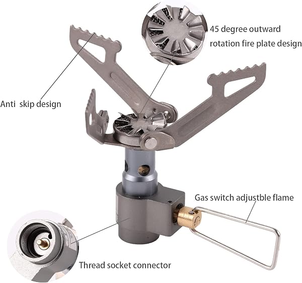 BRS BRS 3000T Réchaud à gaz portable en titane ultra léger avec 1 joint torique de secours supplémentaire - 4