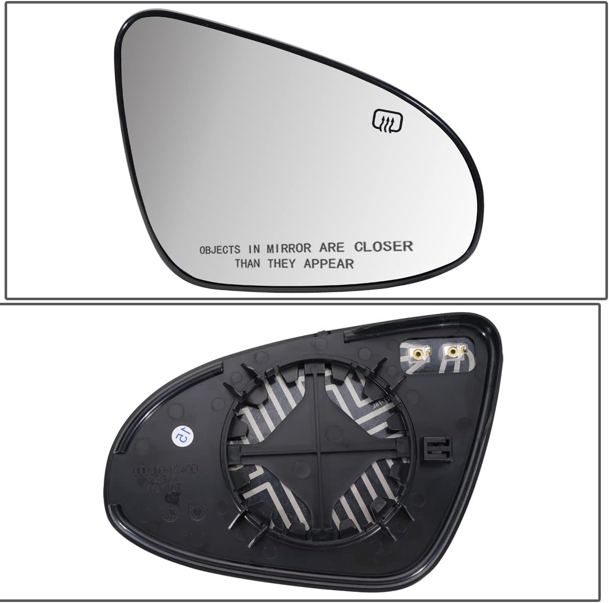 DNA Motoring OEM-MG-0576 Powered+Heated Right Side Mirror Glass w/Backing Plate Compatible with 2014-2019 Corolla