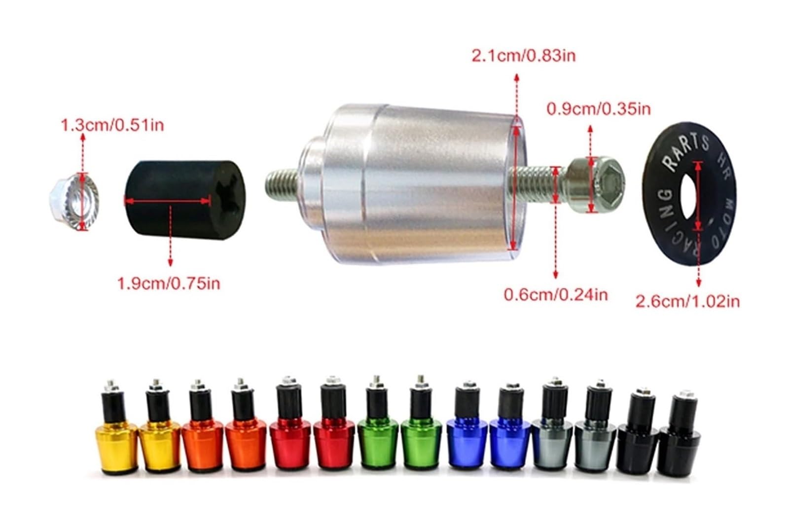 MIAOLISI Embout Bouchon Guidon 7/8 ''22mm Poignée Moto Extrémités Barre