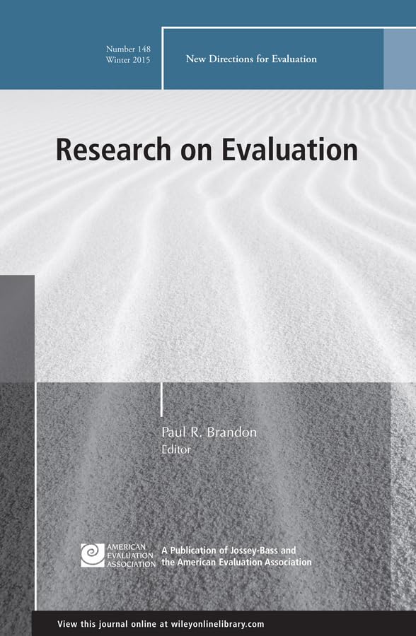 Buy Research on Evaluation: Winter 2015: New Directions for Evaluation, Number 148 — BookShops.in