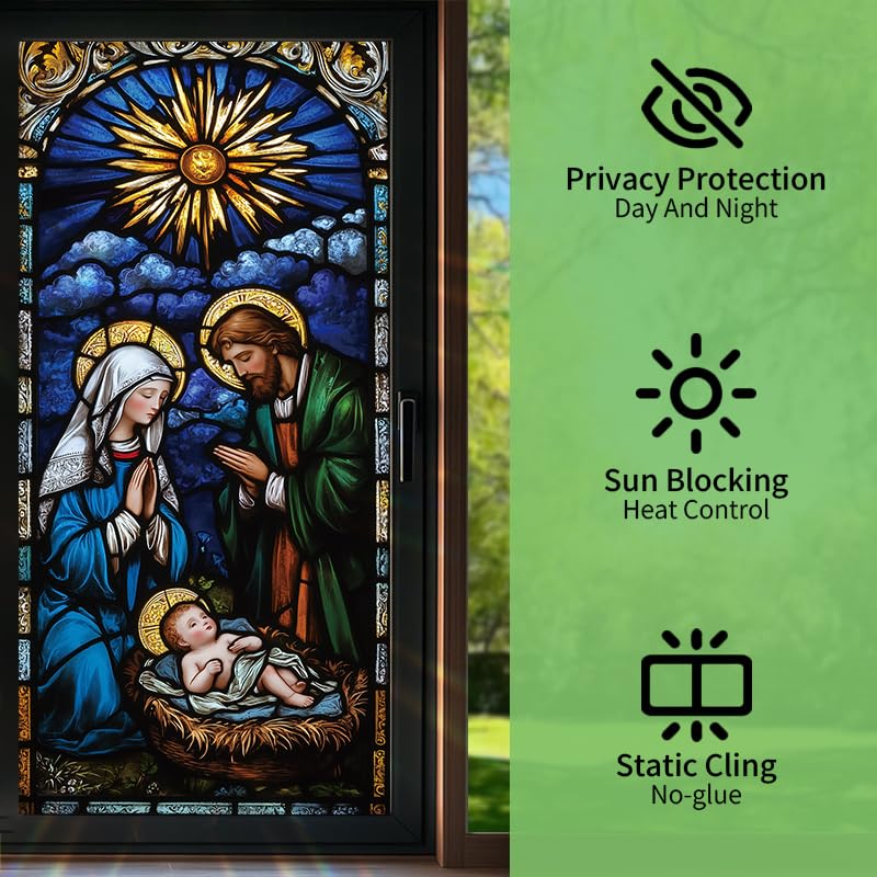 Vinilo decorativo ventana Nativity 17.7 x 39.3 in miniatura 2