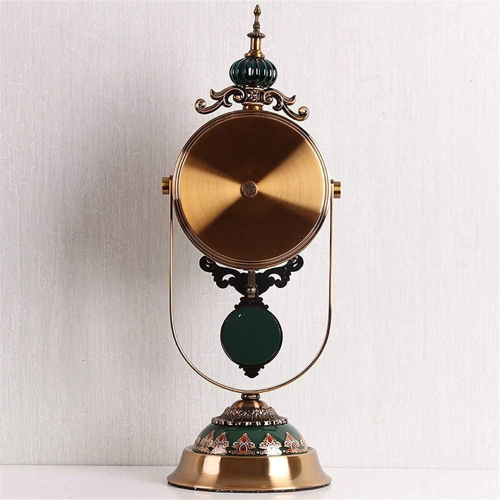 Mantle Clock, Metal Pendulum Mute Time Accurate Battery Powered Quartz Fireplace Clock Swing Mute Decorative Table Clock