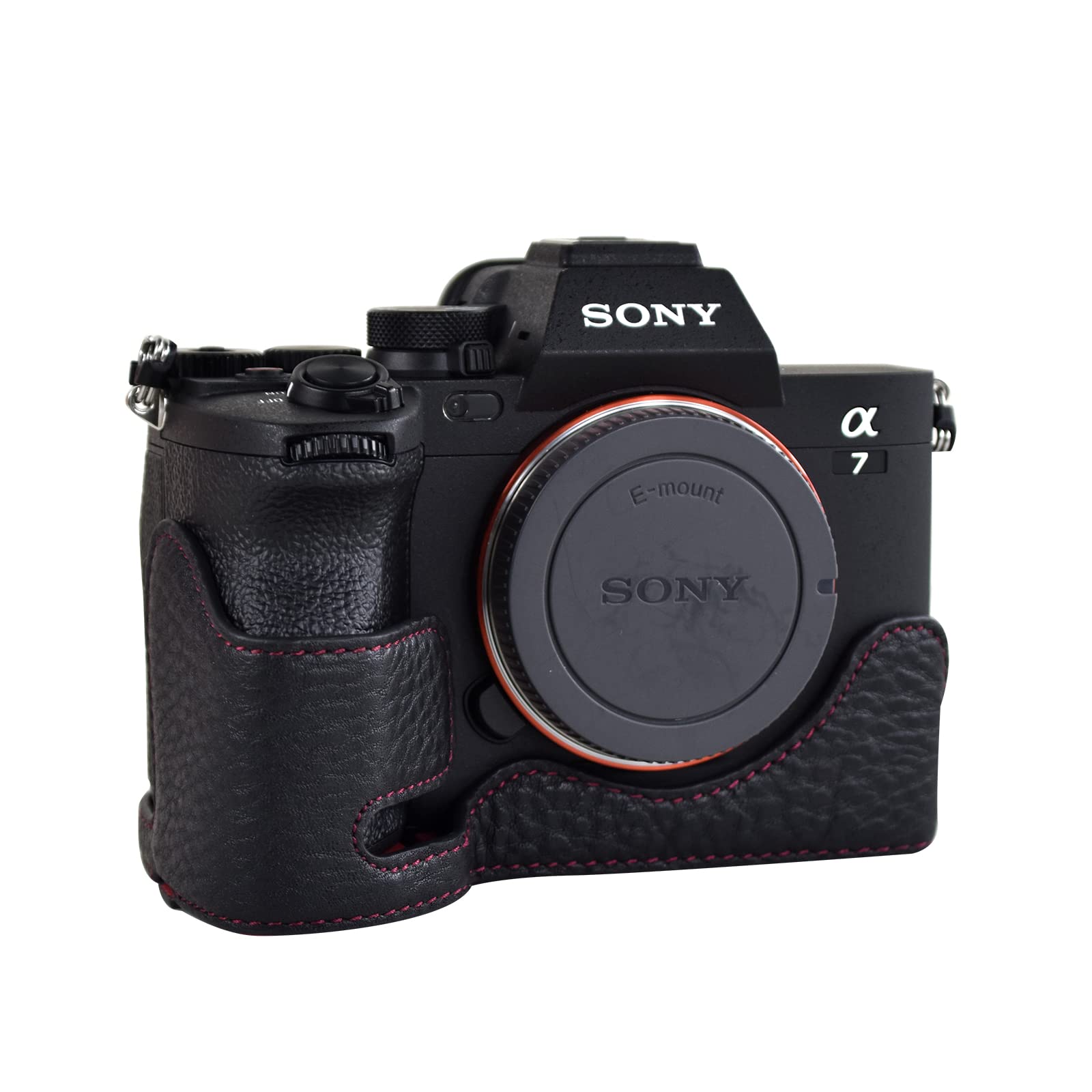 Muziri Kinokoo Étui Cuir PU Pour Sony Alpha 7 IV / A7S3 / A1 – Accès Batterie & Trépied – Noir