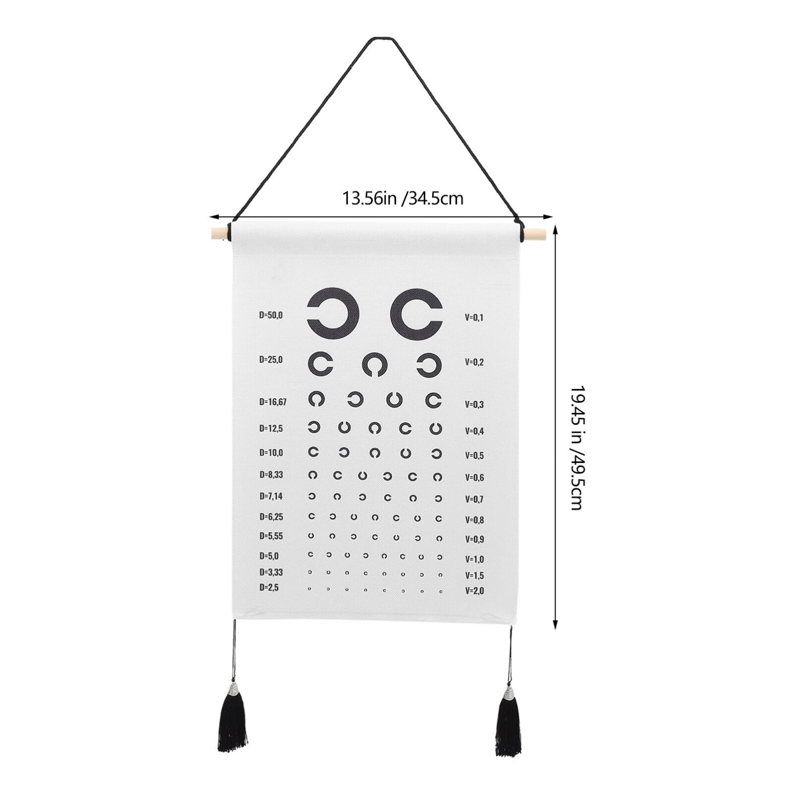 Alipis Hanging Eye Test Chart Eye Charts for Eye Exams with Tassel Low Vision Eye Test Wall Chart for Kids Gifts Wall Decoration B, 49.50X34.50X0.01CM, Picture 2