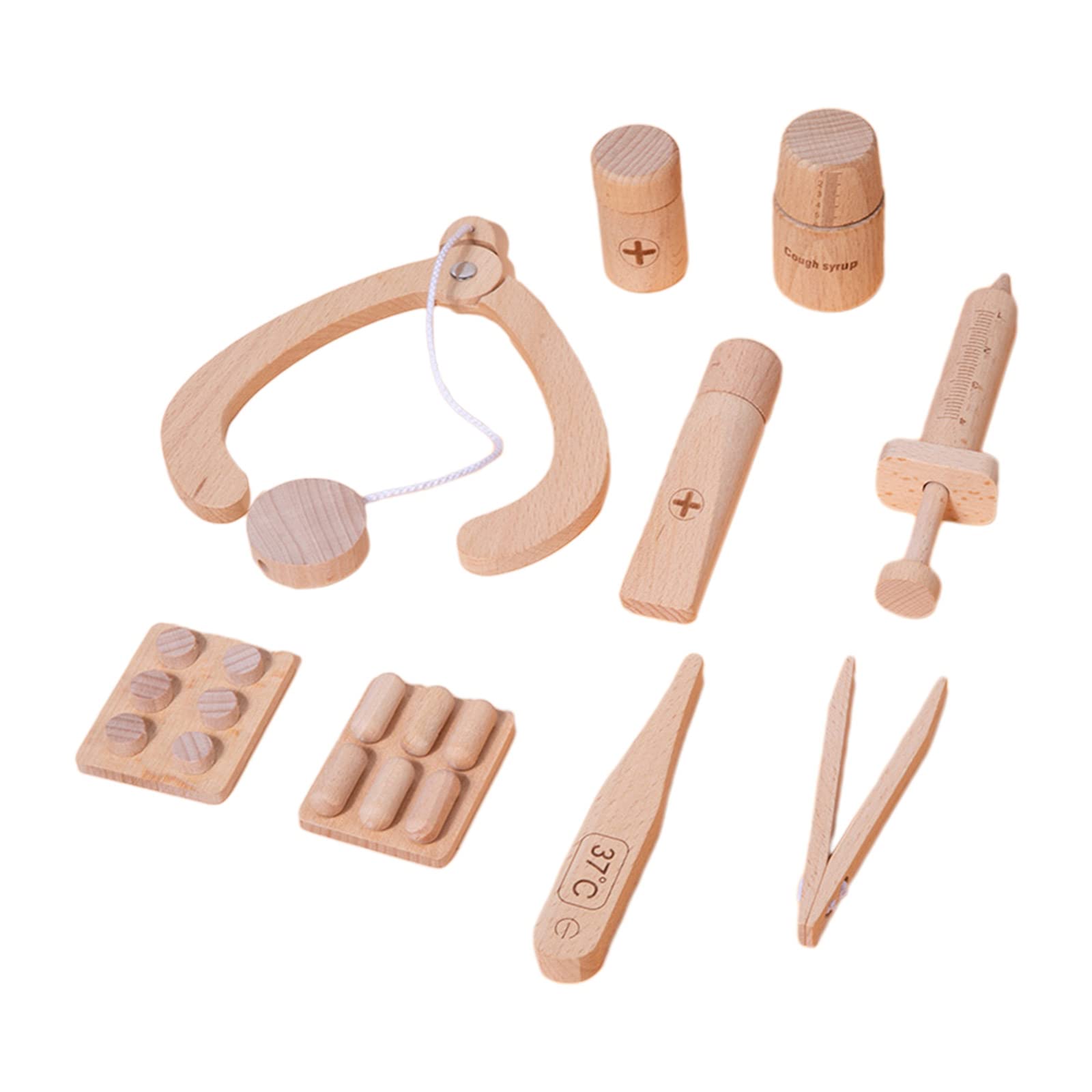 Ljmyy Pretend Play Toy Role Play Medical Doctor Toy Educational Wooden Tools Developmental Toy