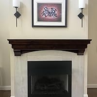 Vista 11 de MANTELSDIRECT Salem Repisa de Madera para Chimenea con Ménsulas Arqueadas - Sin Terminar 60 Pulgadas Estante Rústico de Madera de Pino Montado