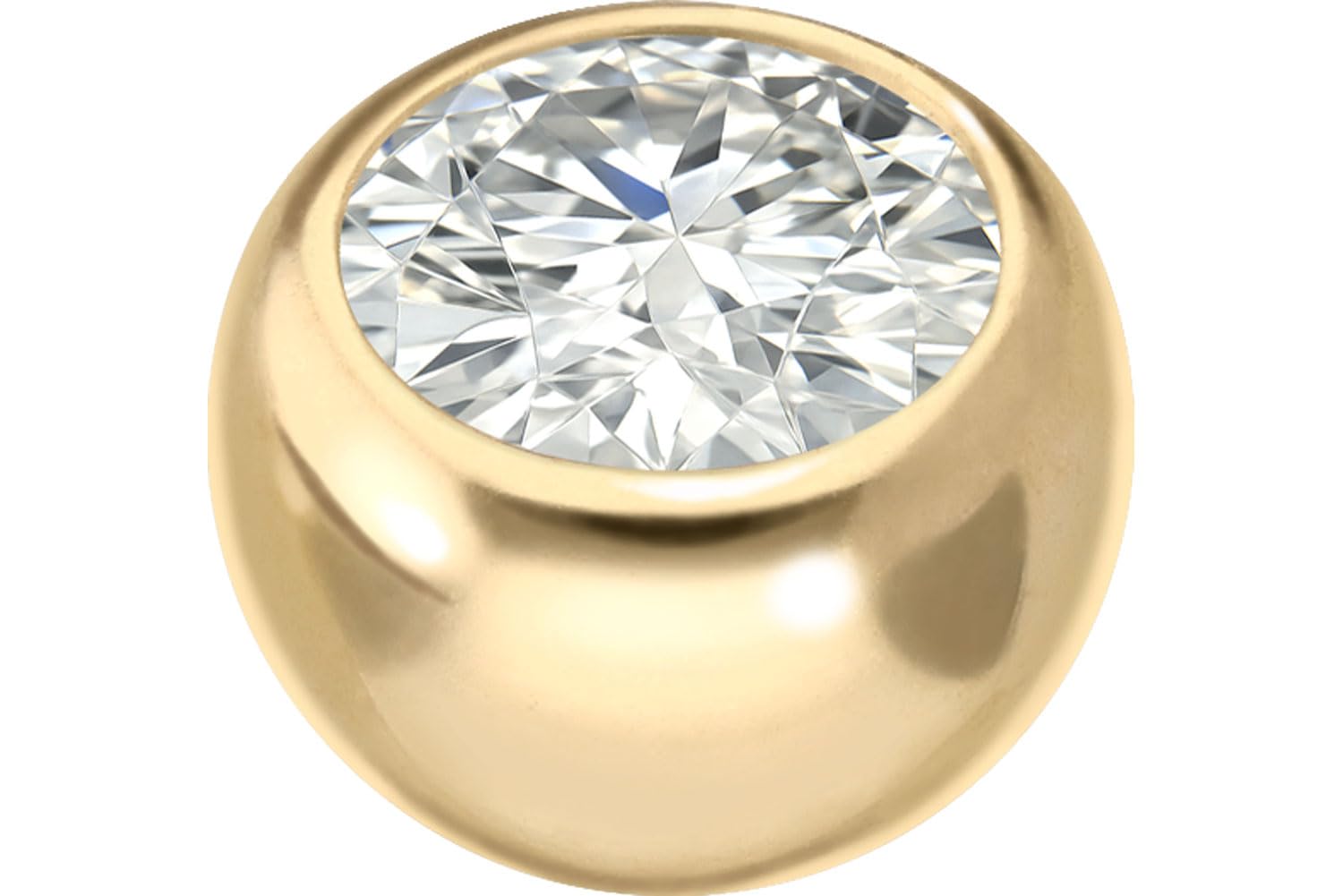 PIERCINGLINE 18 Karat Gold Schraubkugel DIAMANT Piercing Kugel Aufsatz Ersatz Größenauswahl