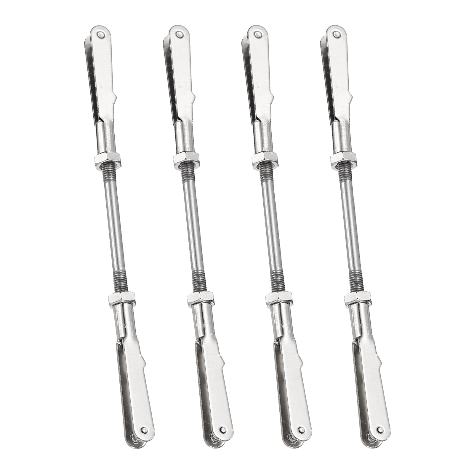 sourcing map 4 conectores de varilla de empuje con clip de metal, varilla roscada M3 de acero inoxidable 304 con clip de metal para aviones de ala fija RC de aviones, piezas de modelos de bricolaje