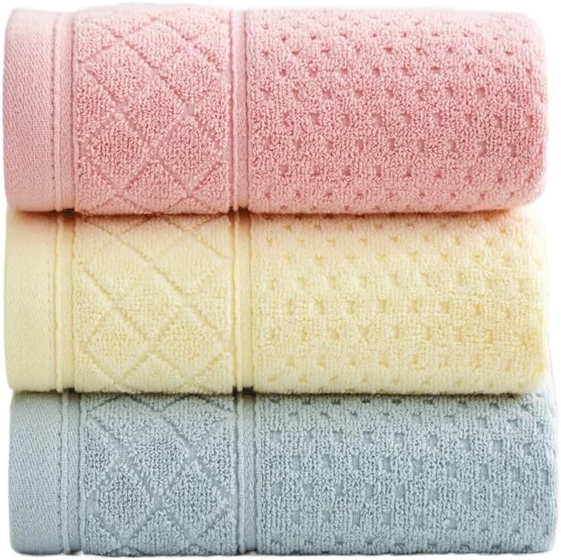 Cotton Towel Soft Absorbent Plain Color Household Cotton Thickened Towel