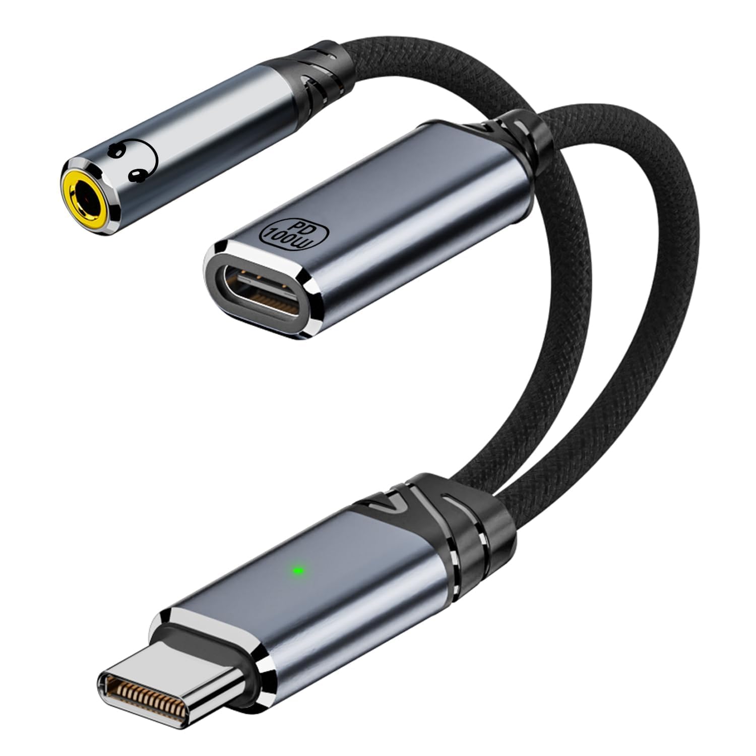 Wefly 2 in 1 Type C to 3.5mm AUX/C to C, Audio Jack Connector with DAC Headphone Converter, Works with 1Phone 15+ Series Galaxy S23/S22/S21 & Other Type C Phones & Laptops-image-47