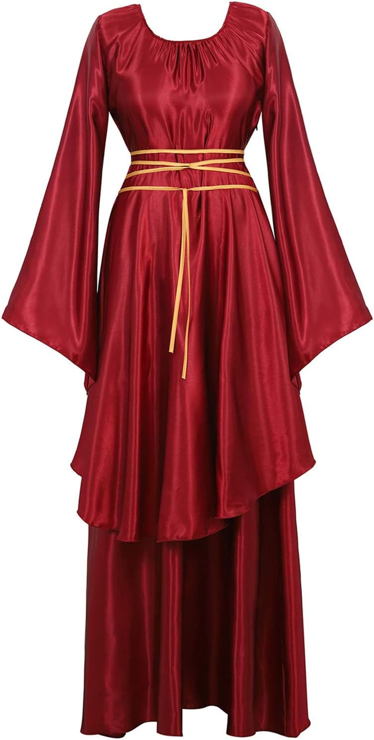 Womens Medieval Dress Victorian Costume Renaissance Long Dress Costumes Irish Over Cosplay Retro Gown