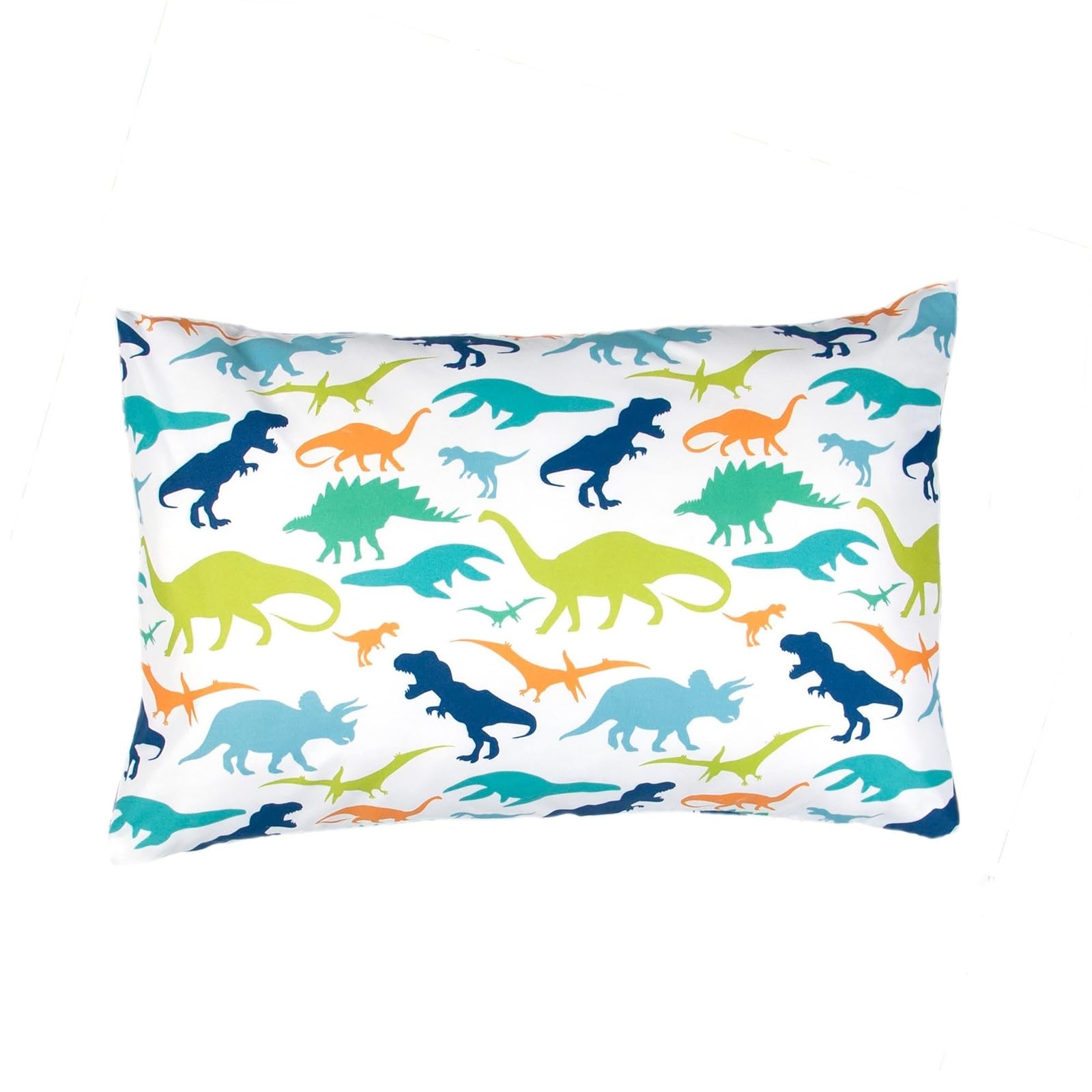 Juego de sábanas de dinosaurio multicolor de 3 piezas para niños y niños, 1 sábana encimera individual y 1 sábana bajera individual, funda de almohada Queen, microfibra cepillada suave, 8