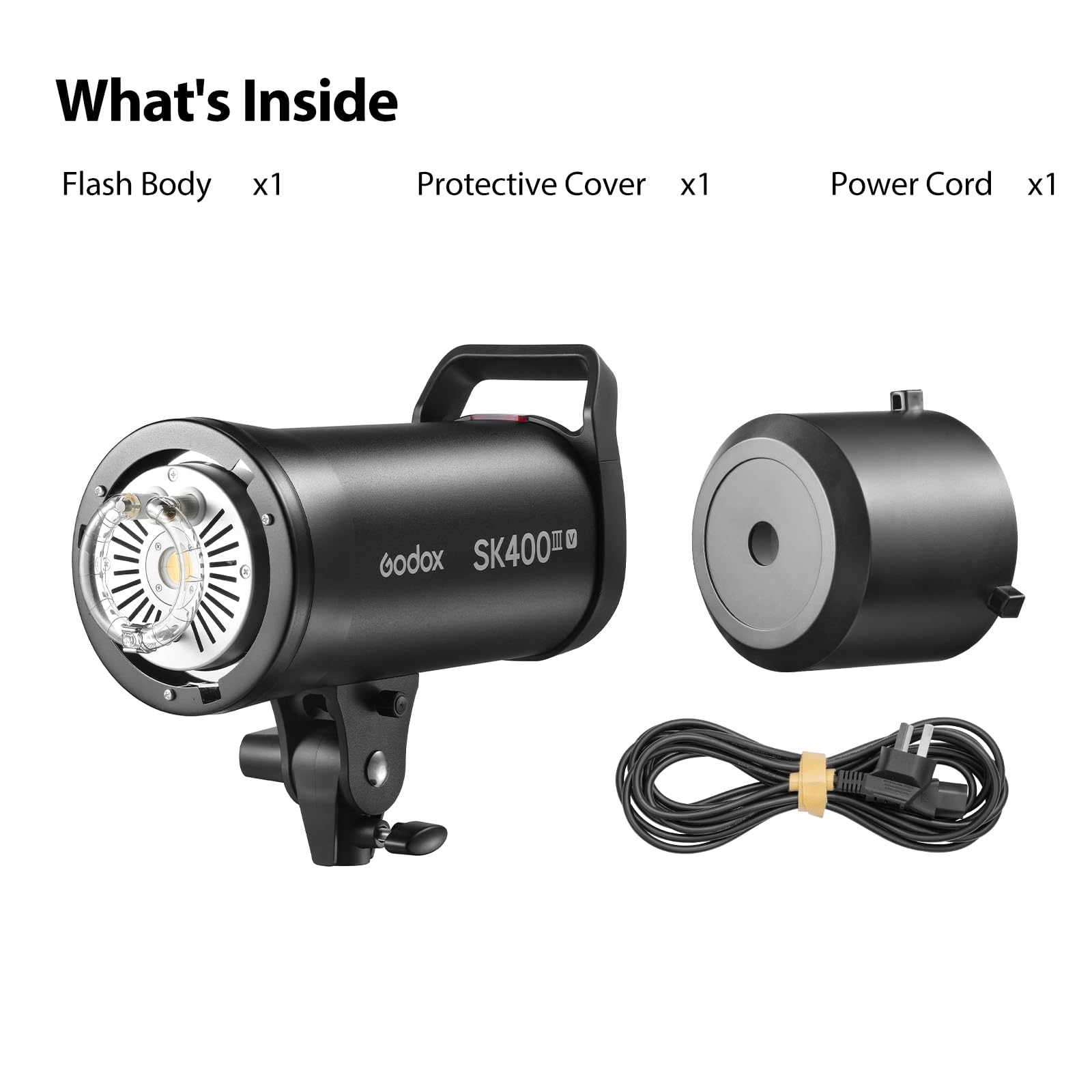 Godox SK400IIIV 400 Ws Studioblitzgerät, verbessertes SK400III-V mit 2,4-GHz-X-System, 10-W-LED-Einstelllampe, GN 65, 0,1–1,5 s Ladezeit, Bowens-Halterung für professionelle Porträt- und E-Commerce-Fo
