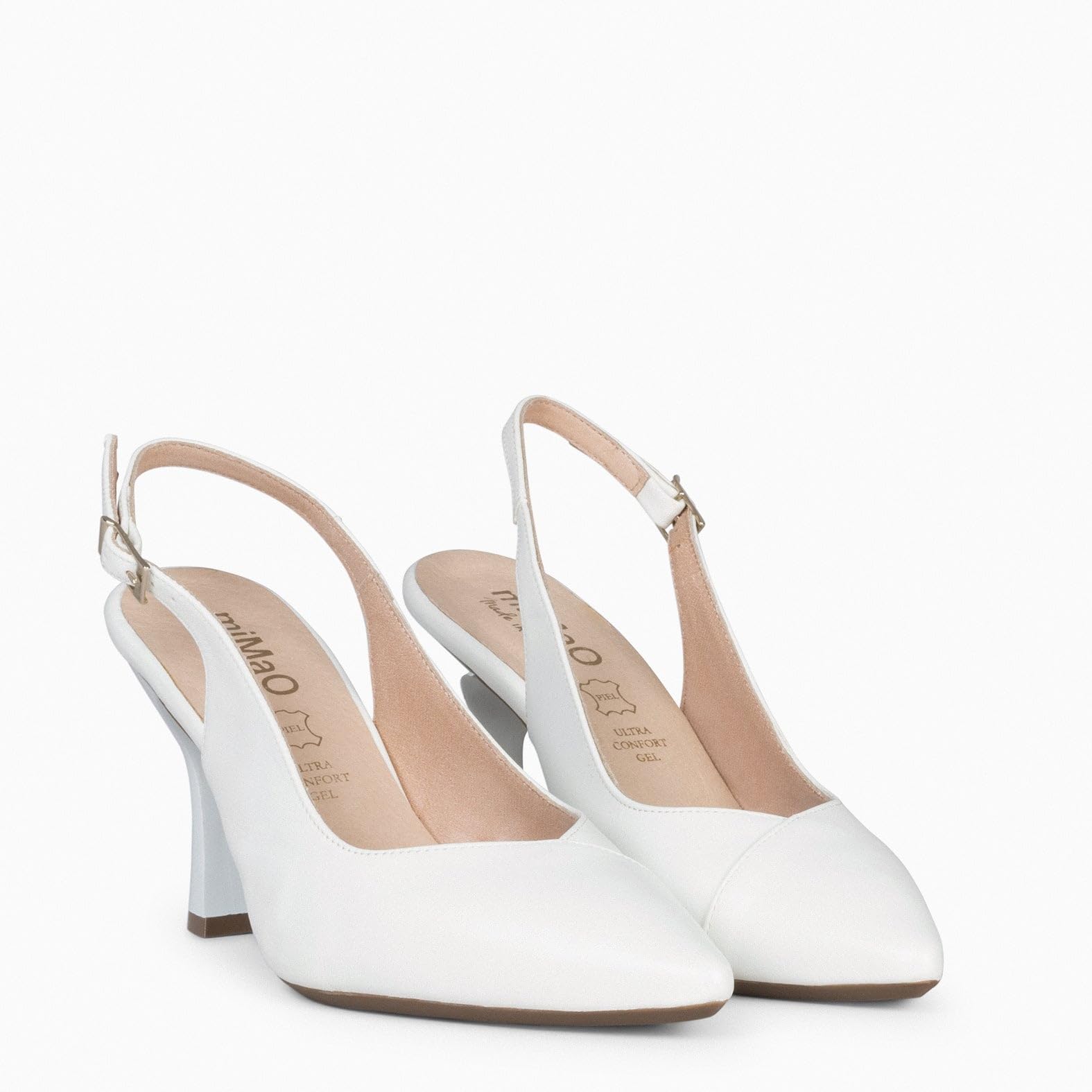miMaO. Zapatos Elegantes de Piel Destalonados con Escote en V. Hecho en España