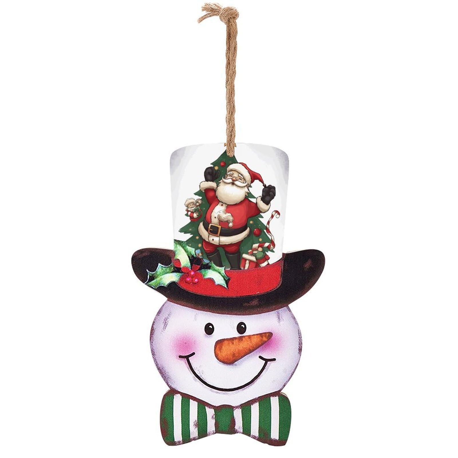 Merry Christmas Snowman Decor Christmas Snowmans Hanging Decors Wooden Exquisite Holiday Decoration Sign for Home Window Wall Farmhouse Indoor Outdoo