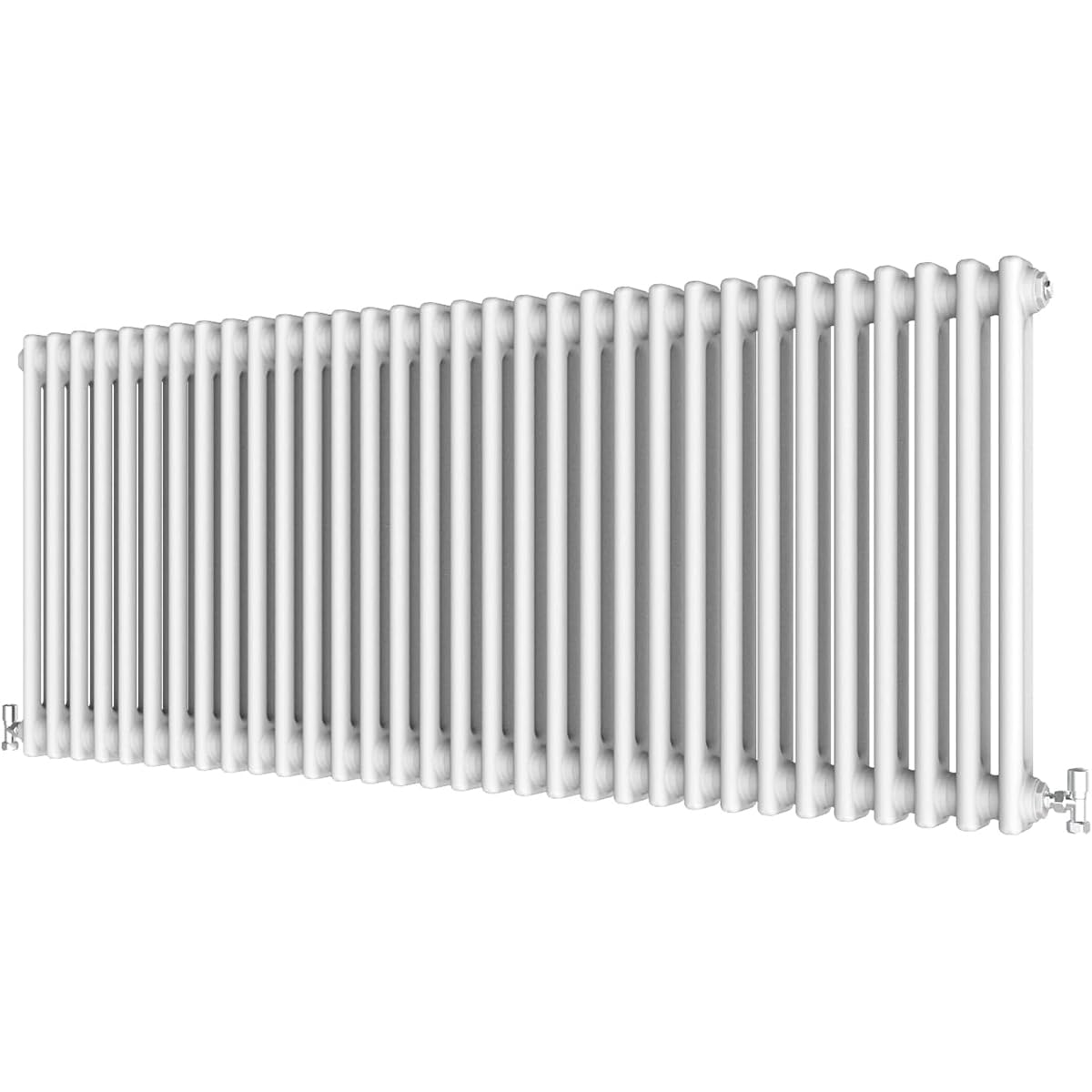 Radbliss White Horizontal Traditional 2 Column Radiator 600X1460mm Cast Iron Style Design Rad Central Heating